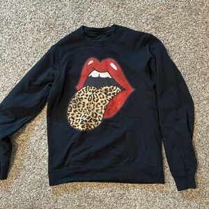 rolling stones black crewneck